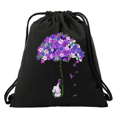 Alzheimer Awareness Cute Elephant I Will Remember For You Drawstring Bag