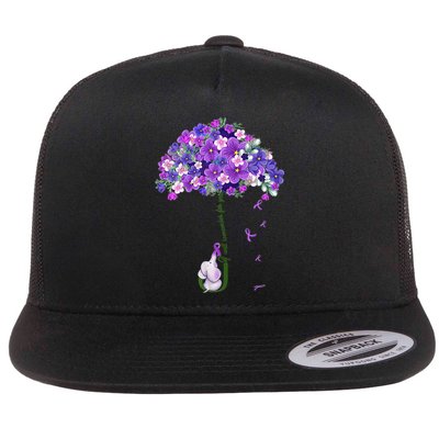 Alzheimer Awareness Cute Elephant I Will Remember For You Flatbill Hat