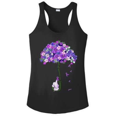 Alzheimer Awareness Cute Elephant I Will Remember For You Ladies PosiCharge Competitor Racerback Tank