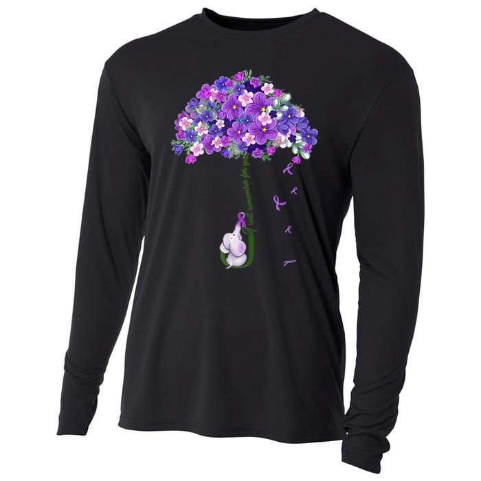 Alzheimer Awareness Cute Elephant I Will Remember For You Cooling Performance Long Sleeve Crew