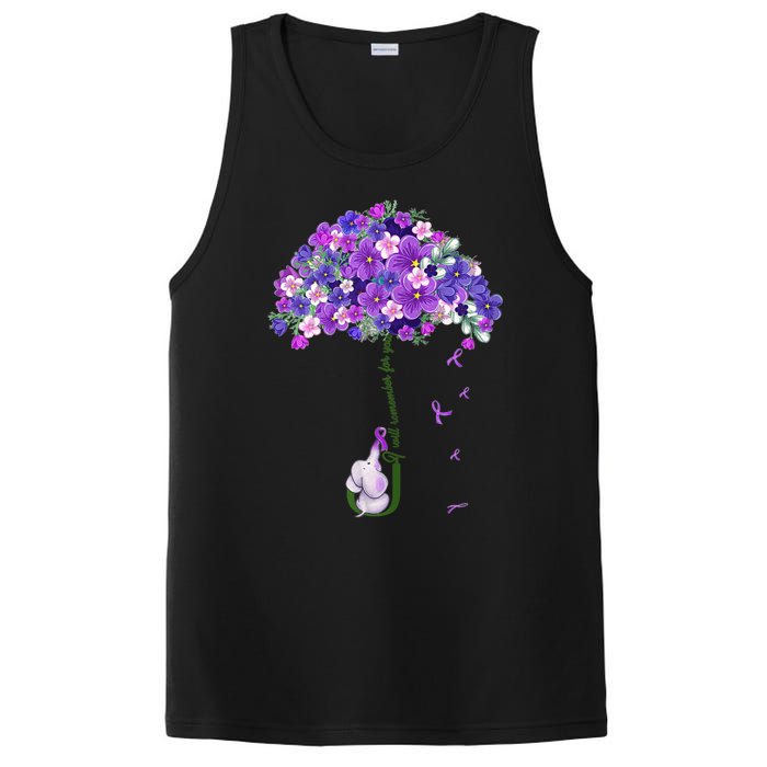 Alzheimer Awareness Cute Elephant I Will Remember For You PosiCharge Competitor Tank