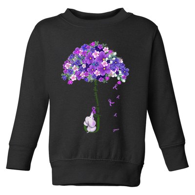 Alzheimer Awareness Cute Elephant I Will Remember For You Toddler Sweatshirt