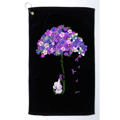 Alzheimer Awareness Cute Elephant I Will Remember For You Golf Towel