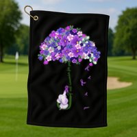 Alzheimer Awareness Cute Elephant I Will Remember For You Golf Towel