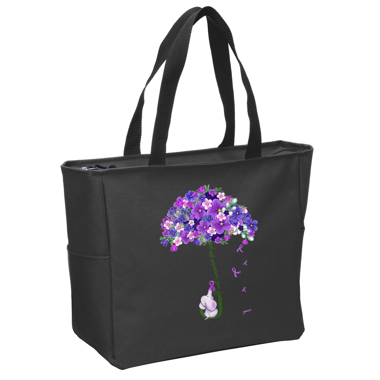 Alzheimer Awareness Cute Elephant I Will Remember For You Zip Tote Bag