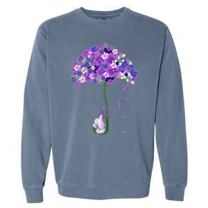 Alzheimer Awareness Cute Elephant I Will Remember For You Garment-Dyed Sweatshirt