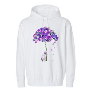 Alzheimer Awareness Cute Elephant I Will Remember For You Garment-Dyed Fleece Hoodie