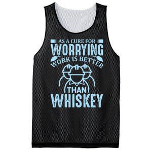 As A Cure For Worrying Work Is Better Than Whiskey Mesh Reversible Basketball Jersey Tank