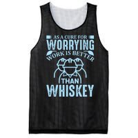 As A Cure For Worrying Work Is Better Than Whiskey Mesh Reversible Basketball Jersey Tank