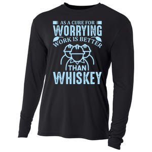 As A Cure For Worrying Work Is Better Than Whiskey Cooling Performance Long Sleeve Crew