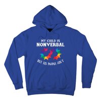 Autism Awareness Cute Gift My Is Nonverbal Mom Puzzle Piece Gift Hoodie