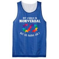 Autism Awareness Cute Gift My Is Nonverbal Mom Puzzle Piece Gift Mesh Reversible Basketball Jersey Tank