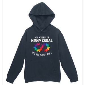 Autism Awareness Cute Gift My Is Nonverbal Mom Puzzle Piece Gift Urban Pullover Hoodie