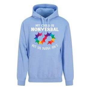 Autism Awareness Cute Gift My Is Nonverbal Mom Puzzle Piece Gift Unisex Surf Hoodie