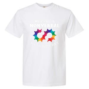 Autism Awareness Cute Gift My Is Nonverbal Mom Puzzle Piece Gift Garment-Dyed Heavyweight T-Shirt