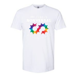 Autism Awareness Cute Gift My Is Nonverbal Mom Puzzle Piece Gift Softstyle CVC T-Shirt