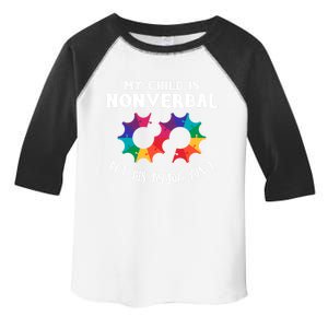 Autism Awareness Cute Gift My Is Nonverbal Mom Puzzle Piece Gift Toddler Fine Jersey T-Shirt