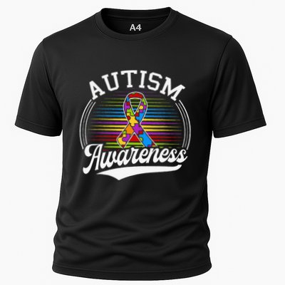 Autism Awareness Colorful Puzzle Ribbon Performance Shirt
