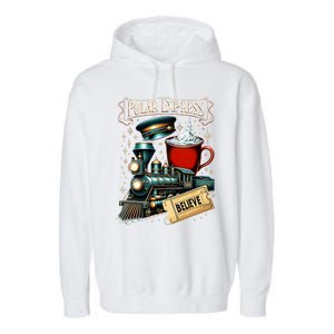 All Aboard Christmas North Pole Christmas Garment-Dyed Fleece Hoodie