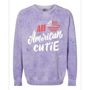 All American Cutie | 4th Of July Family Outfits Colorblast Crewneck Sweatshirt