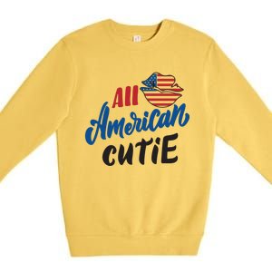 All American Cutie | 4th Of July Family Outfits Premium Crewneck Sweatshirt