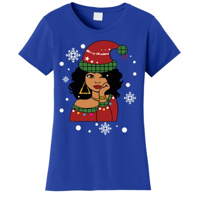 African American Christmas Santa Claus Gift Women's T-Shirt