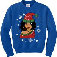 African American Christmas Santa Claus Gift Kids Sweatshirt