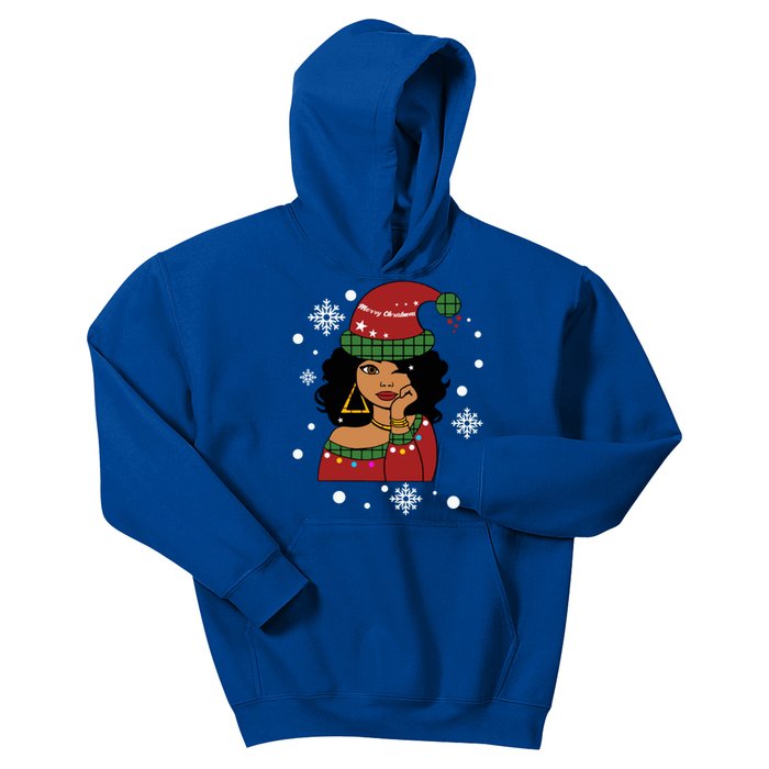 African American Christmas Santa Claus Gift Kids Hoodie