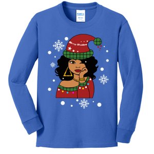 African American Christmas Santa Claus Gift Kids Long Sleeve Shirt