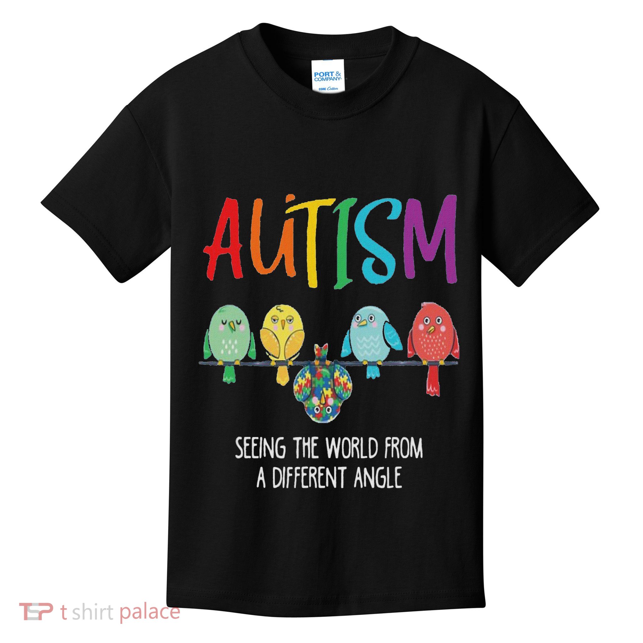Autism Awareness Cute Owl Color Puzzles Autism Kids T-Shirt