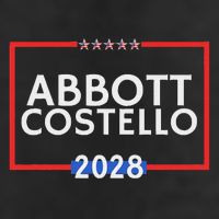Abbot And Costello 2028 Is Funny Political Election 7 Panel Mesh Trucker Snapback Hat
