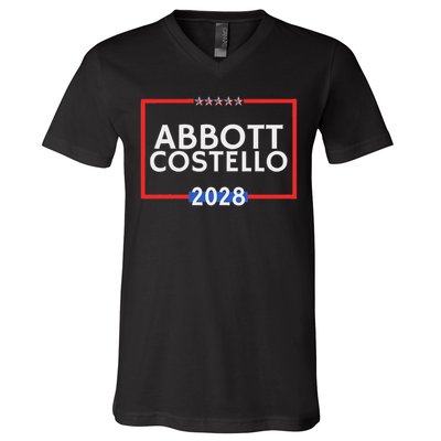 Abbot And Costello 2028 Is Funny Political Election V-Neck T-Shirt