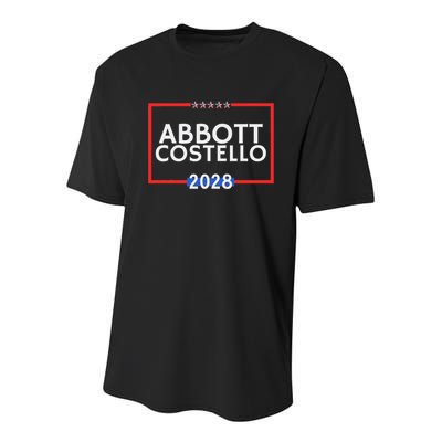 Abbot And Costello 2028 Is Funny Political Election Youth Performance Sprint T-Shirt