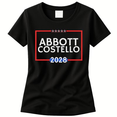Abbot And Costello 2028 Is Funny Political Election Womens T-Shirt