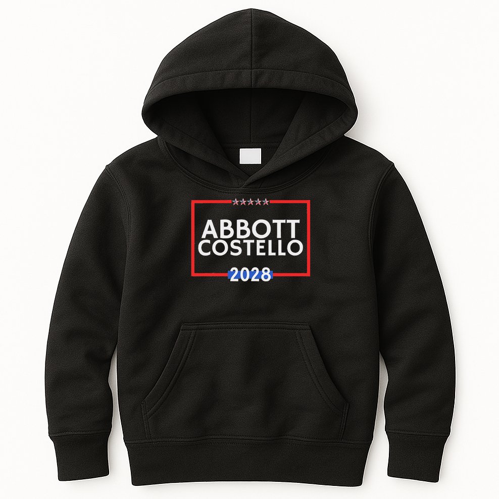 Abbot And Costello 2028 Is Funny Political Election Kids Hoodie