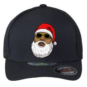 African American Christmas Hip Hop Santa Flexfit Unipanel Trucker Cap