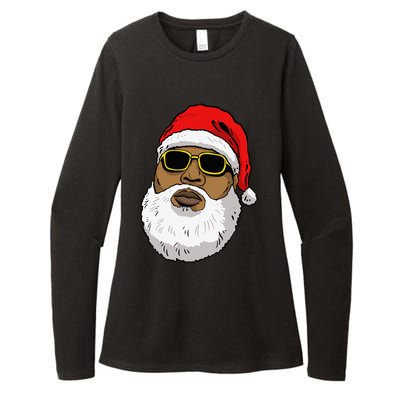 African American Christmas Hip Hop Santa Womens CVC Long Sleeve Shirt