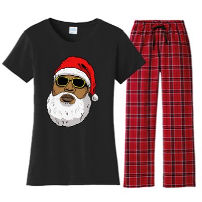 African American Christmas Hip Hop Santa Women's Flannel Pajama Set