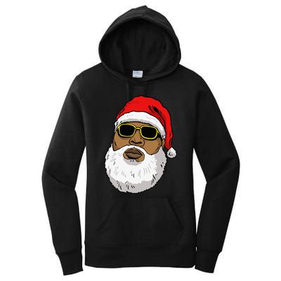 African American Christmas Hip Hop Santa Women's Pullover Hoodie