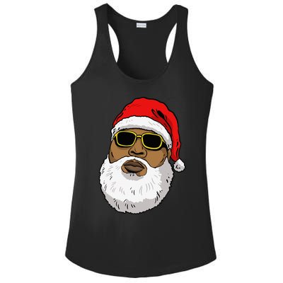 African American Christmas Hip Hop Santa Ladies PosiCharge Competitor Racerback Tank