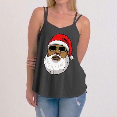 African American Christmas Hip Hop Santa Women's Strappy Tank