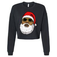 African American Christmas Hip Hop Santa Cropped Pullover Crew