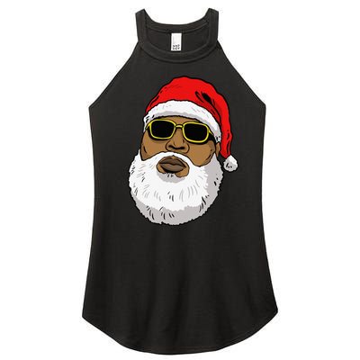 African American Christmas Hip Hop Santa Women's Perfect Tri Rocker Tank