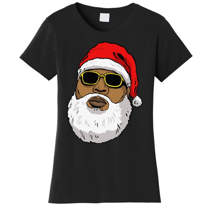 African American Christmas Hip Hop Santa Women's T-Shirt