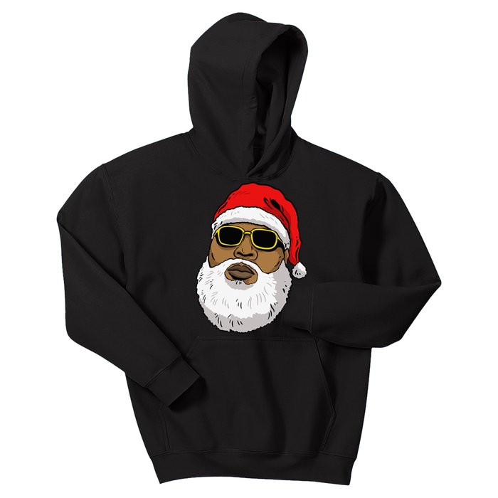 African American Christmas Hip Hop Santa Kids Hoodie