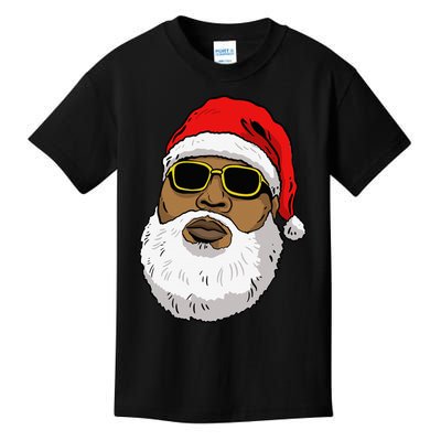 African American Christmas Hip Hop Santa Kids T-Shirt