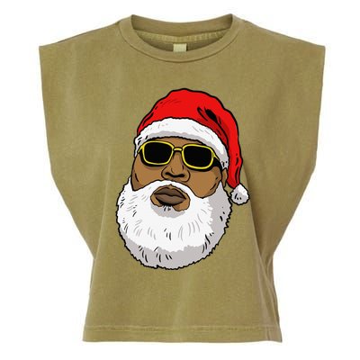 African American Christmas Hip Hop Santa Garment-Dyed Women's Muscle Tee