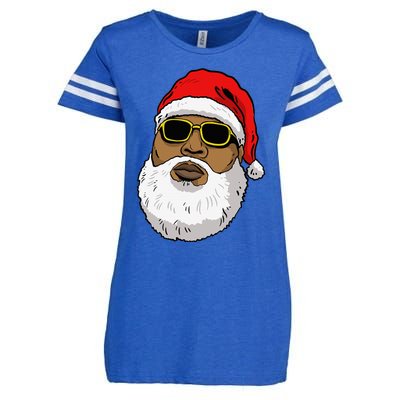 African American Christmas Hip Hop Santa Enza Ladies Jersey Football T-Shirt