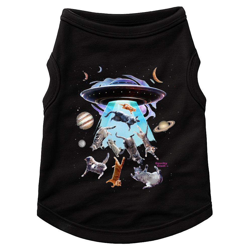 Aliens Abducting Cats Cat Kittens Ufo Saucer Cat Lover Gifts Doggie Tank