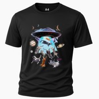 Aliens Abducting Cats Cat Kittens Ufo Saucer Cat Lover Gifts Cooling Performance Crew T-Shirt